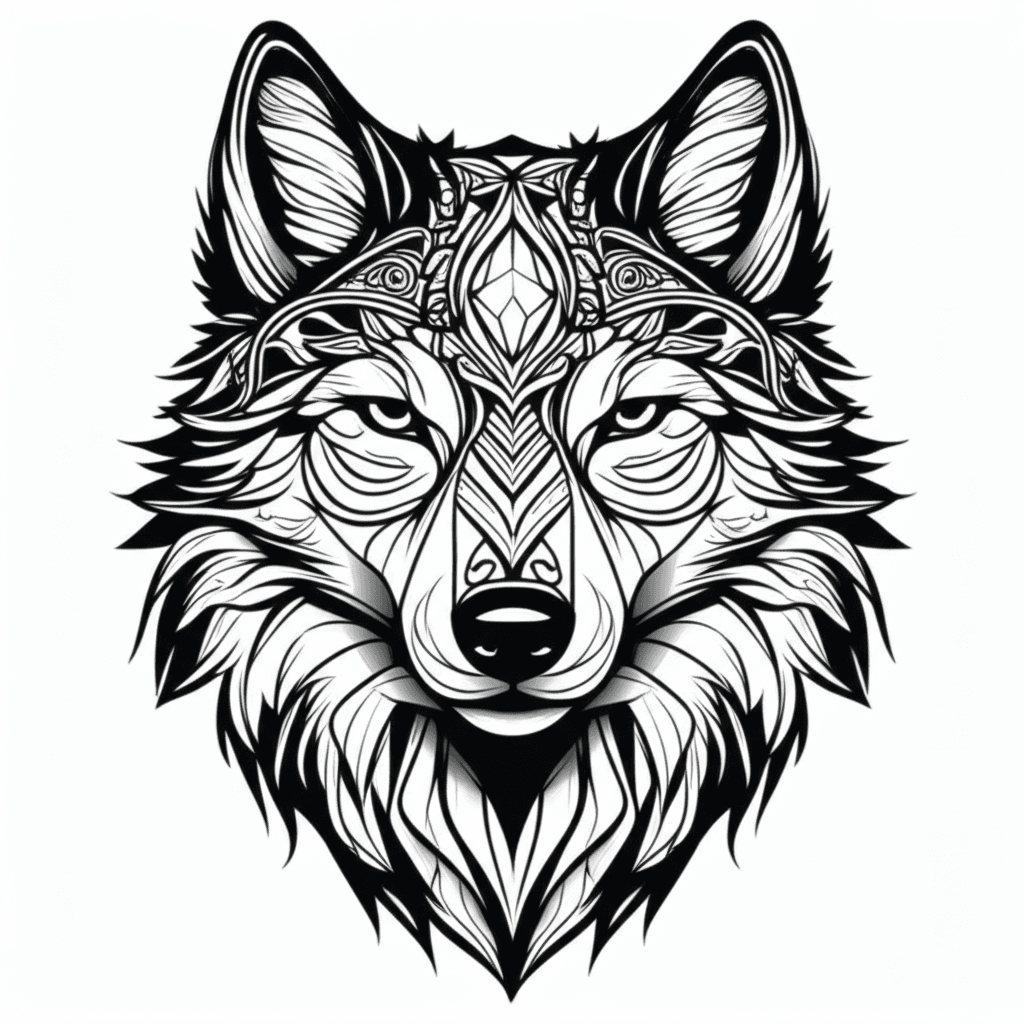 Black and White tattoo style